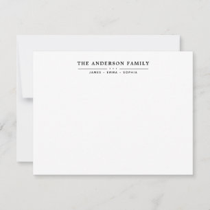 Carte De Correspondance Police du script de nom de famille Typographie noi