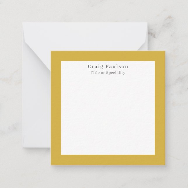 Carte De Correspondance Police Serif Simple Professionnel Plain Or Blanc (Devant)