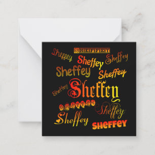 Carte De Correspondance Polices Sheffey - orange, rouge et jaune