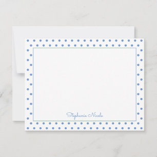 Carte De Correspondance Polka simple point bleu clair Personnalisé