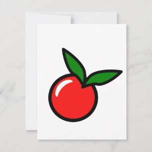 Carte De Correspondance Pomme mignonne ou cerise, Dessin de cuisine amusan