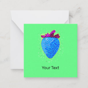 Carte De Correspondance Pop Art Strawberry Blue