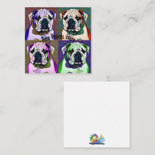 Carte De Correspondance PopArt Bulldog Chien Chien Chien Chien