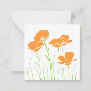 Carte De Correspondance Poppies californiennes à cinq mains