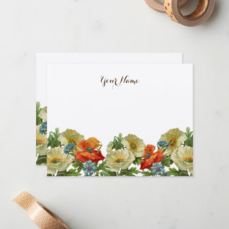 Carte De Correspondance Poppies rustiques et fleurs de Cornouailles modifi