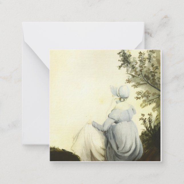 Carte De Correspondance Portrait de Jane Austen à l'aquarelle (Devant)