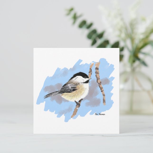 Carte De Correspondance Poulet sur la branche (Debout devant)