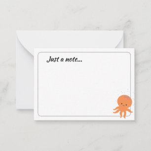 Carte De Correspondance Poulpe mignon dessin animé personnalisé juste un m