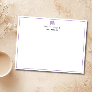 Carte de correspondance pour chambre de bébé éléph