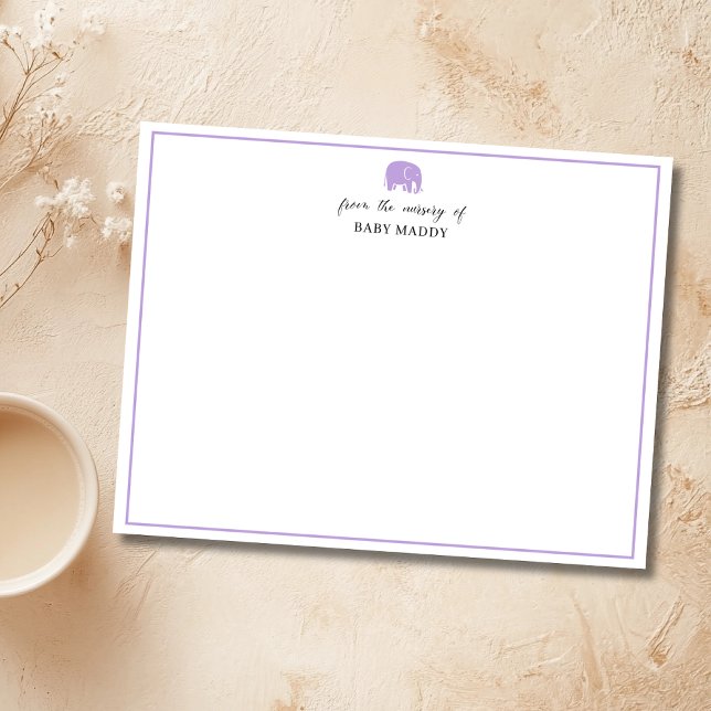 Carte de correspondance pour chambre de bébé éléph (Créateur téléchargé)