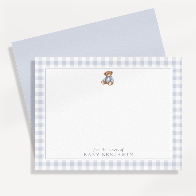 Carte de correspondance pour la nurserie Ourson Bl (Créateur téléchargé)