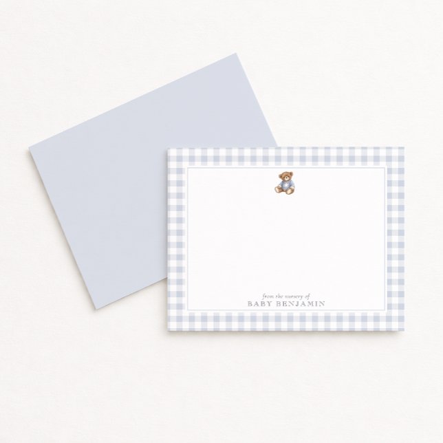 Carte de correspondance pour la nurserie Ourson Bl (Créateur téléchargé)