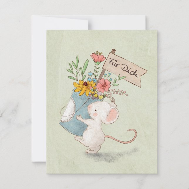 Carte De Correspondance pour toi avec bouquet de fleurs (Devant)