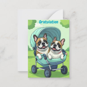 Carte De Correspondance Poussette pour Bouledogue Français