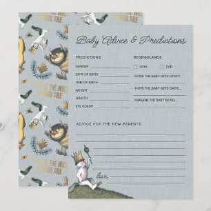 Carte De Correspondance Prédictions pour Baby Shower « Where the Wild Thin