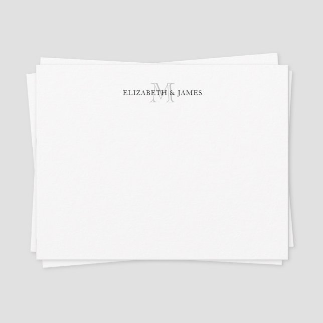 Carte De Correspondance Premier couple monographique personnalisé (Vintage couple monogram note card)