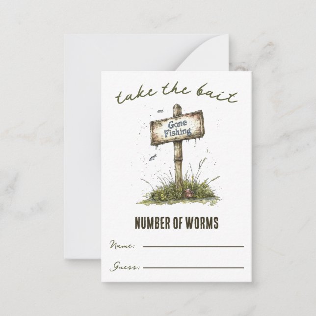 Carte De Correspondance Prends l'appât ! Jeu de devis de ver (Devant)