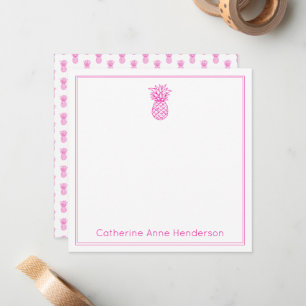 Carte De Correspondance Préparatifs Rose Tropicale Ananas Personnalisé