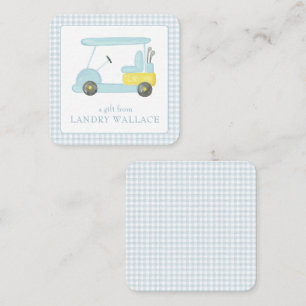 Carte De Correspondance Preppy En vichy aquarelle bleu Monogram Golf Panie