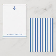 Preppy Nautical Stripes et Ancre Personnalisé