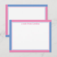 Preppy Rose & Cornflower Blue Nom Papier à lettres
