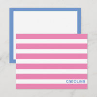 Preppy Stripes rose & Cornflower Blue Cute Girly