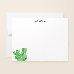 Carte De Correspondance Prickly Pear Cactus Script Stationery personnalisé