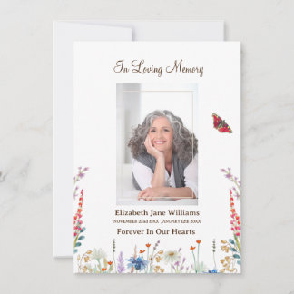 Carte De Correspondance Prière commémorative fleur sauvage et beurre