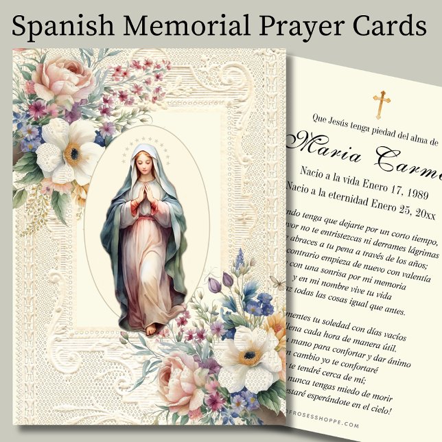 Carte De Correspondance Prière funéraire de la Vierge espagnole (Créateur téléchargé)