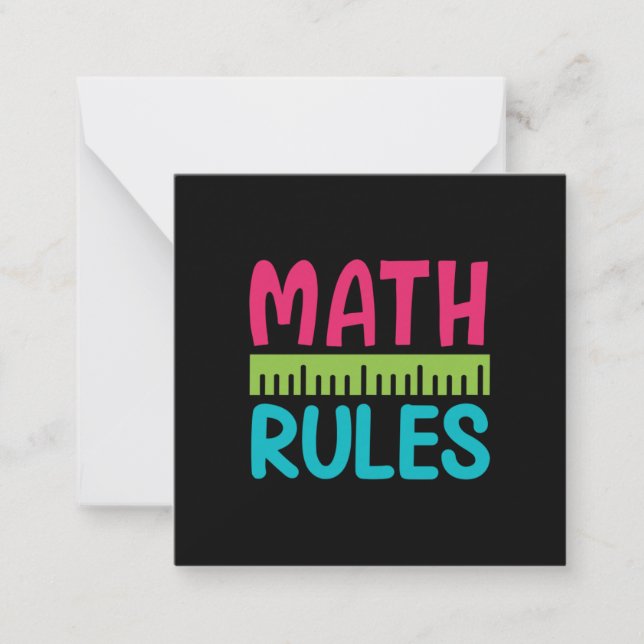 Carte De Correspondance Professeur Cadeaux | Règles mathématiques (Devant)