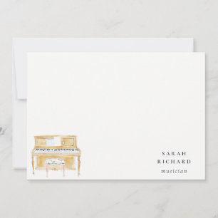 Carte De Correspondance Professeur de Musique Pianiste Élégant Aquarelle
