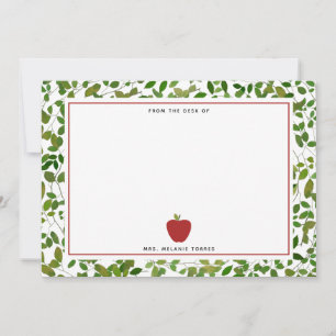 Carte De Correspondance Professeur de pomme botanique