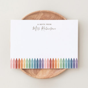 Carte De Correspondance Professeur Rainbow Crayon