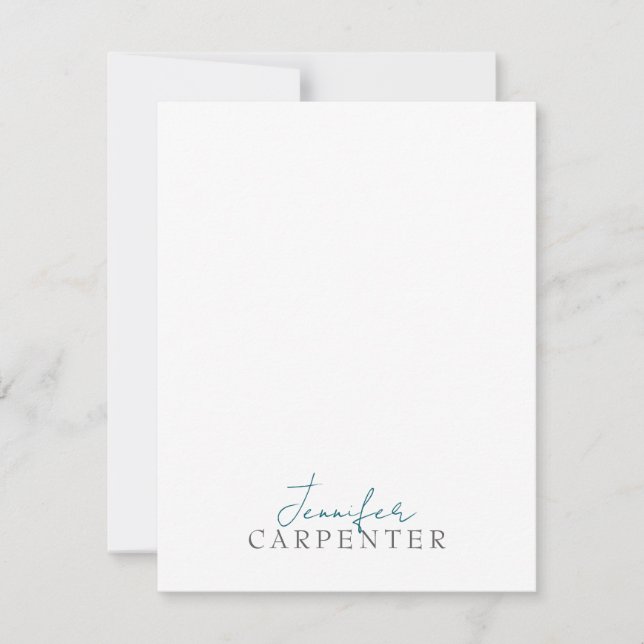 Carte De Correspondance Professional elegant modern minimalist plain (Devant)