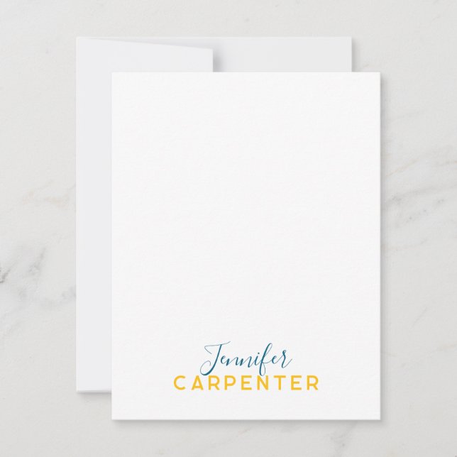 Carte De Correspondance Professional elegant modern minimalist plain (Devant)