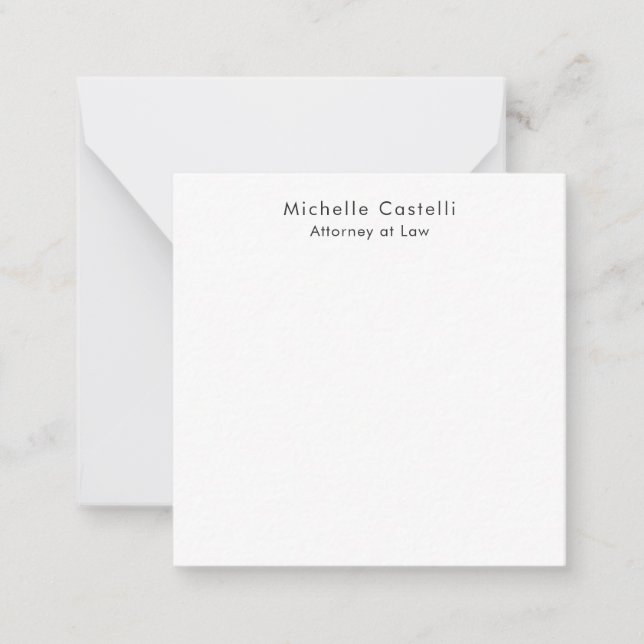 Carte De Correspondance Professionnel Classique Noir Blanc Nom (Devant)