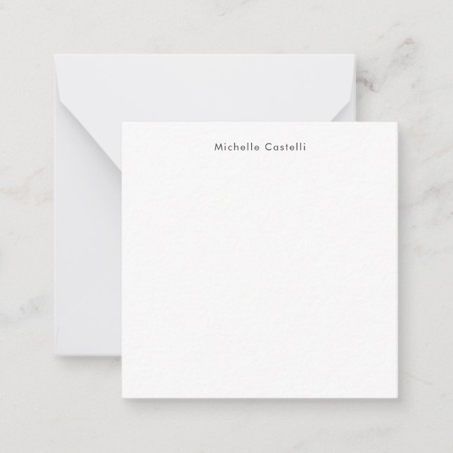 Carte De Correspondance Professionnel Classique Noir Blanc Nom (Devant)