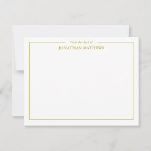 Carte De Correspondance Professionnel Du bureau du Carré Bordure Jaune