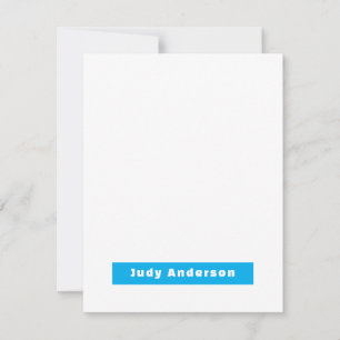 Carte De Correspondance Professionnel Élégant Moderne Simple Nom Bleu Blan