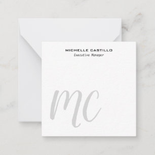 Carte De Correspondance Professionnel Moderne Monogramme Minimaliste