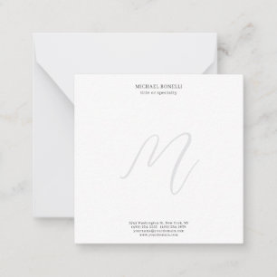 Carte De Correspondance Professionnel Plain Moderne Minimaliste Monogrammé