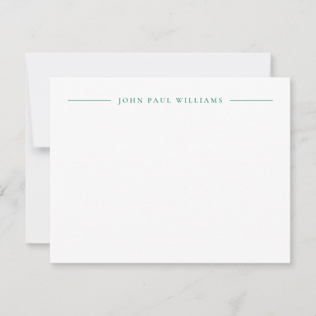 Carte De Correspondance Professionnel Raffiné Moderne Centre Nom Chic Gree (Devant)
