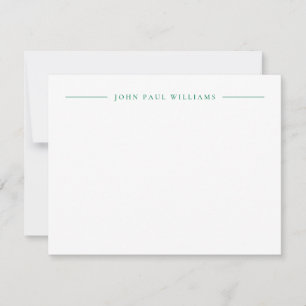Carte De Correspondance Professionnel Raffiné Moderne Centre Nom Chic Gree