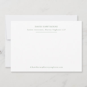 Carte De Correspondance Professionnel Simple Pine Green Note