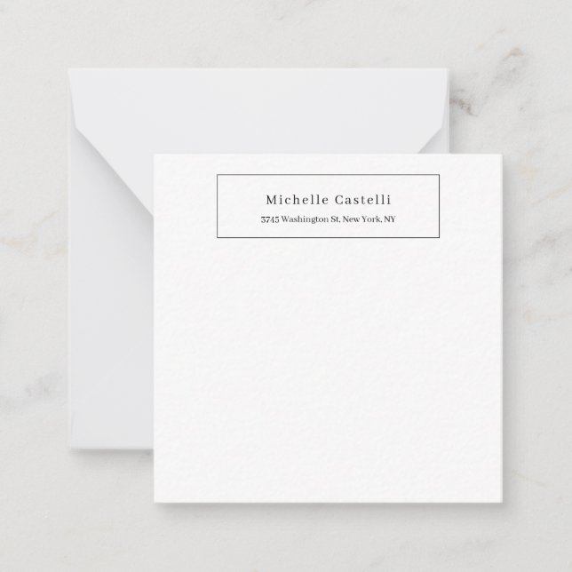Carte De Correspondance Professionnel Unique Classique Simple Noir & Blanc (Devant)