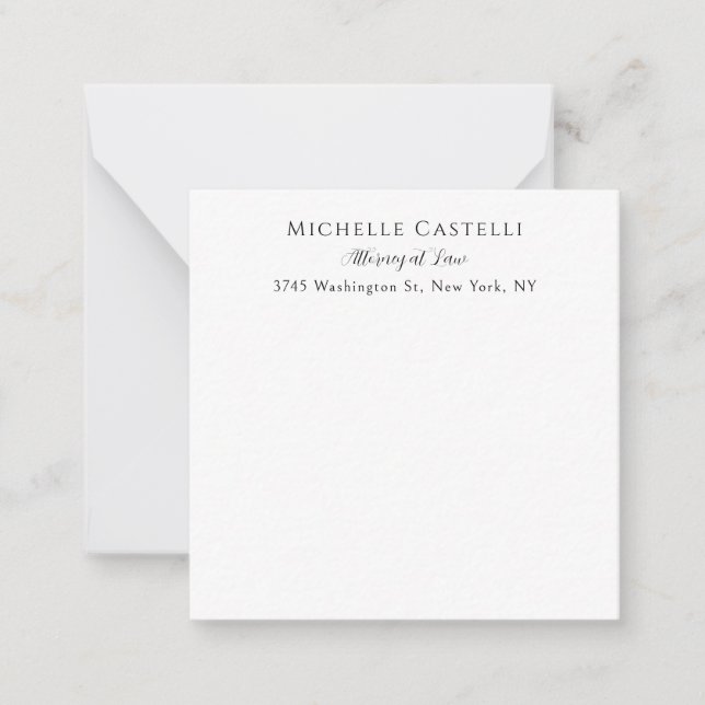 Carte De Correspondance Professionnel Unique Classique Simple Noir & Blanc (Devant)