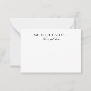 Carte De Correspondance Professionnel Unique Classique Simple Noir & Blanc