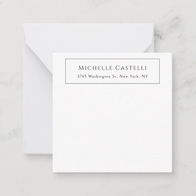 Carte De Correspondance Professionnel Unique Classique Simple Noir & Blanc (Devant)