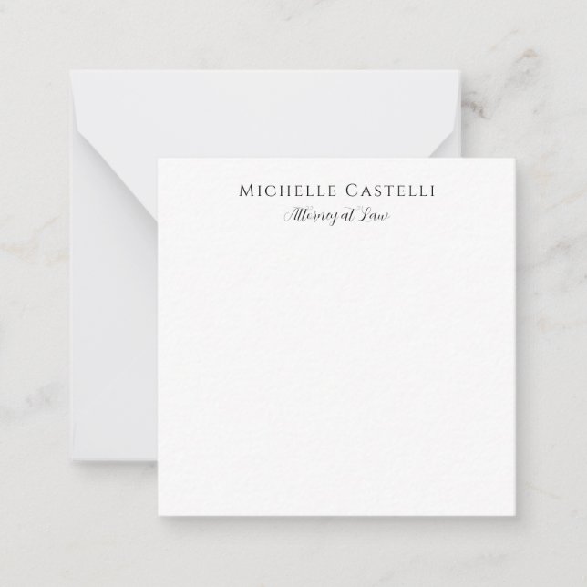 Carte De Correspondance Professionnel Unique Classique Simple Noir & Blanc (Devant)