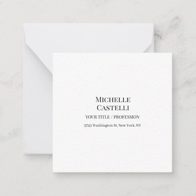 Carte De Correspondance Professionnel Unique Classique Simple Noir & Blanc (Devant)